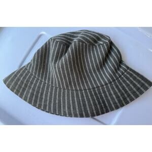 Kangol Gaffer Trilby Hat Tweed Knit Pinstripe Black Gray 6457BC Size Medium NEW